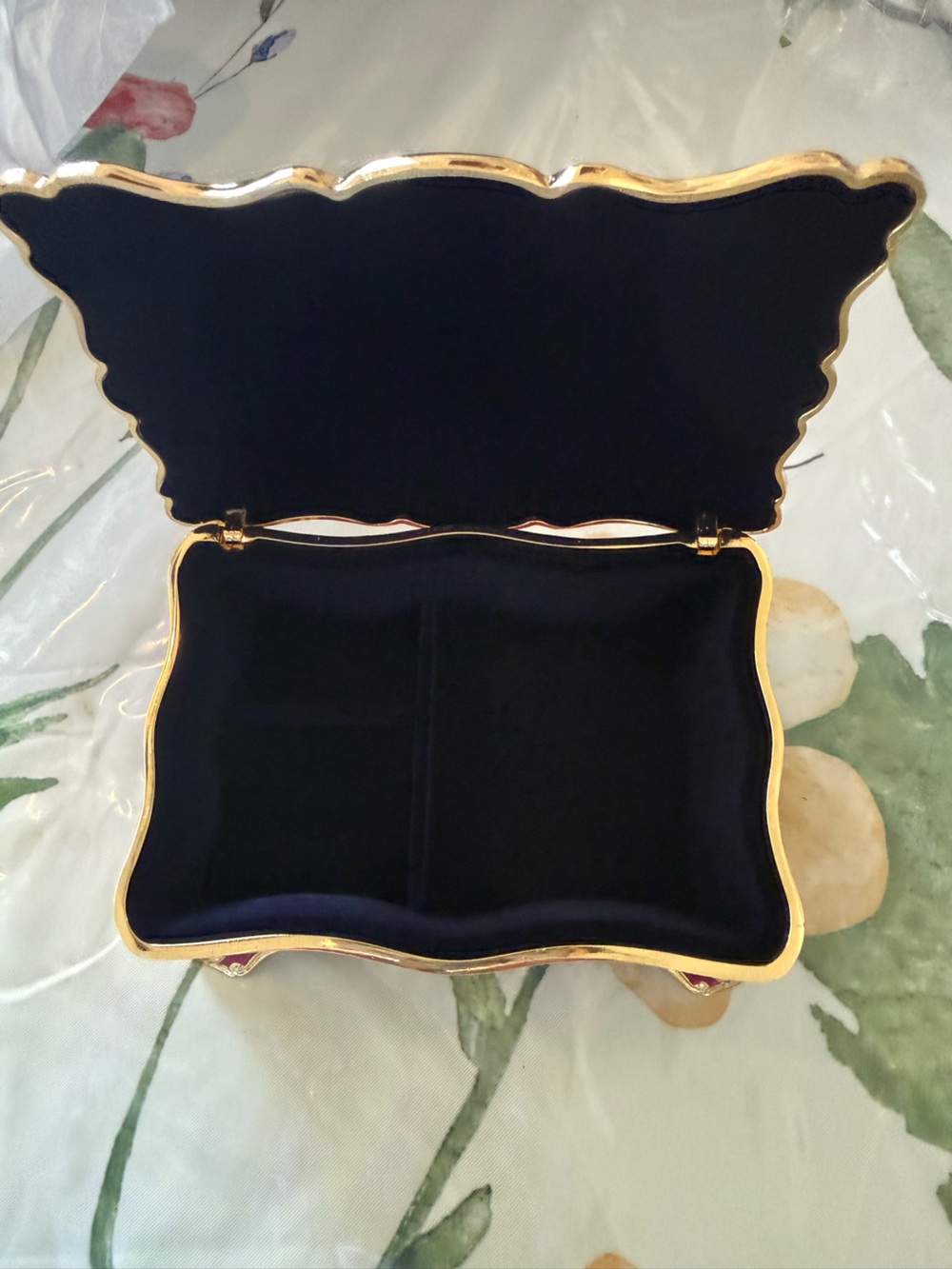 Ornate Red and Gold Jeweled Mini Jewelry Box - Picture 9 of 10